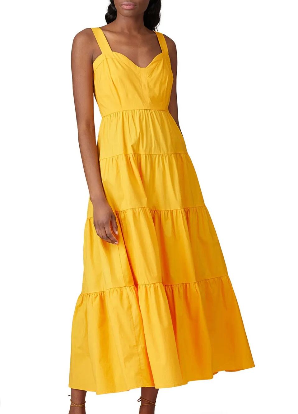 Color Me Courtney Mustard Tiered Ruffle Maxi Dress SIZE 2 Cottage Sundress $400